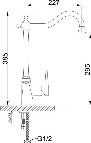 Смеситель для кухни ZORG Sanitary ZR 353 YF